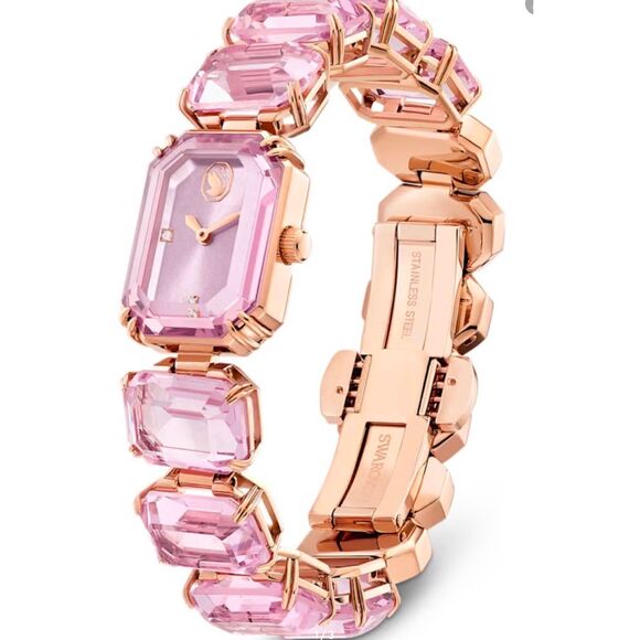 NIB~SWAROVSKI Millenia Pink Ice Octagon Watch~Rose Gold Tone Finish~$520 Retail main image 7
